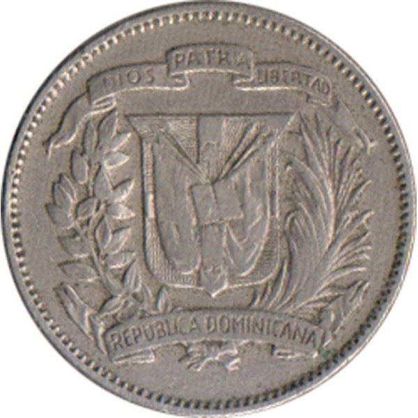 Dominican Republic 5 Centavos Coin | Liberty | KM18 | 1937 - 1974