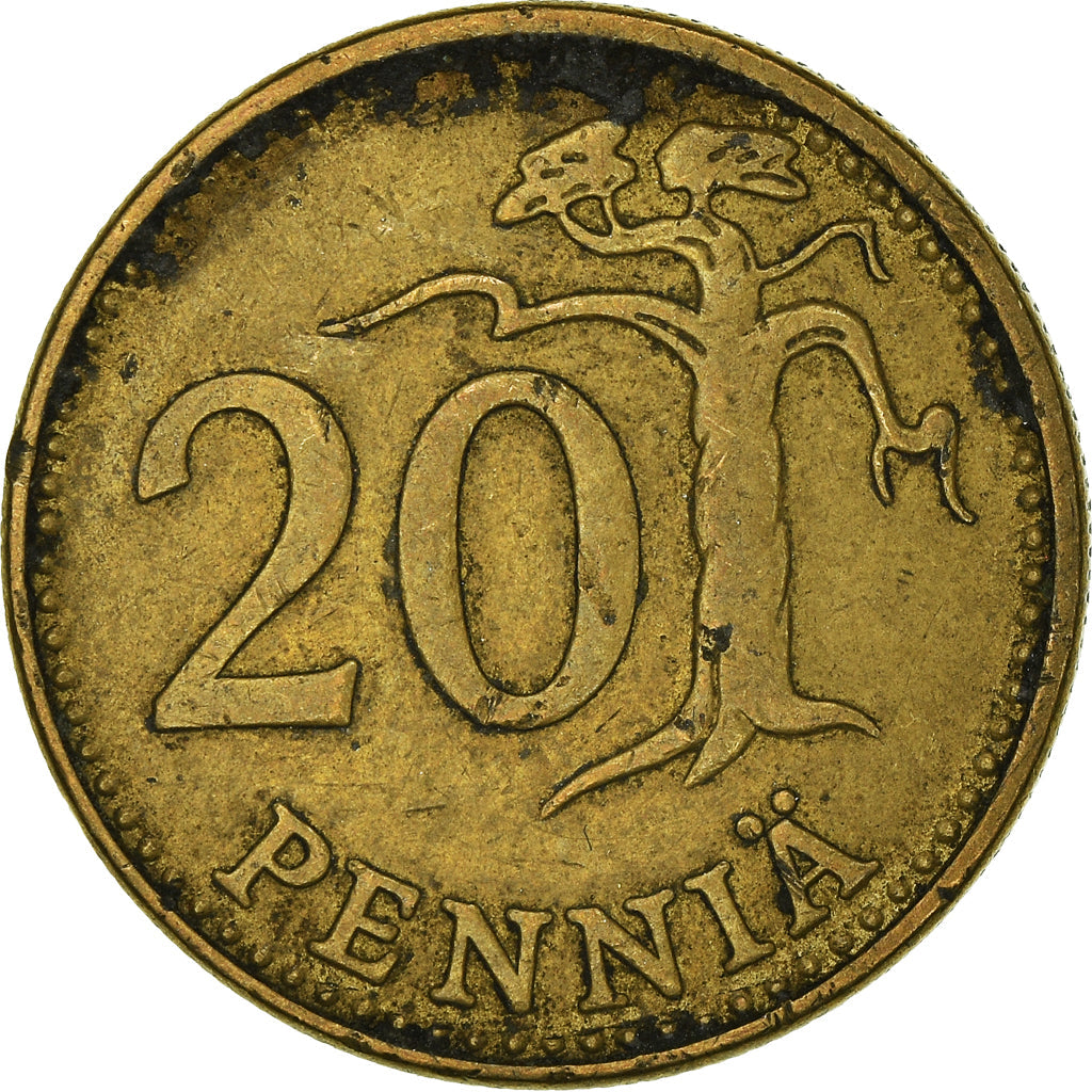 Finland Coin Finnish 20 Pennia | Pine Tree | KM47 | 1963 - 1990