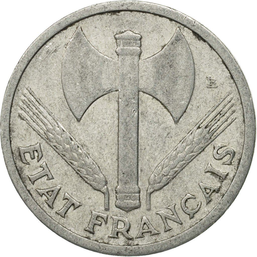 French 1 Franc Coin | Vichy French State | heavy type | KM902.1 | France | 1942 - 1943
