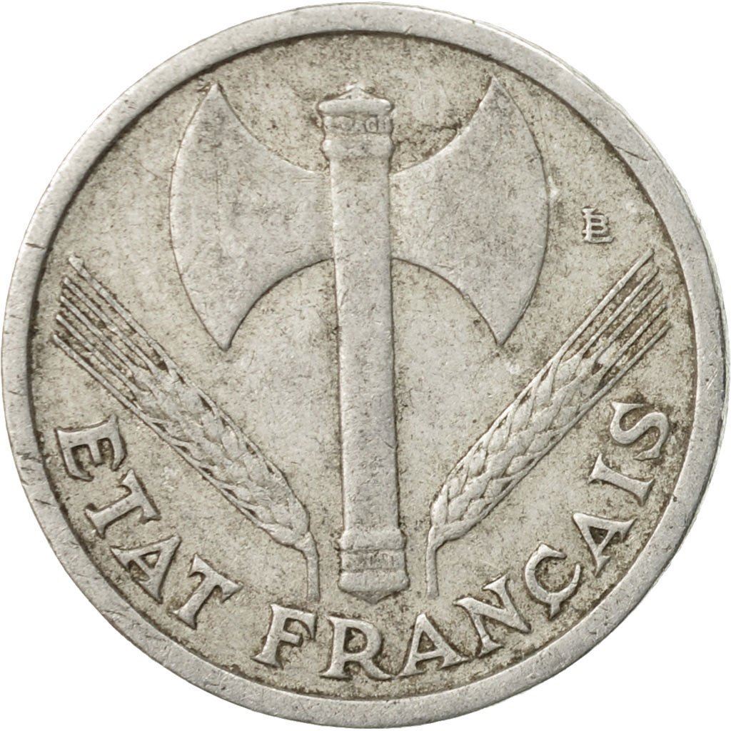 French 1 Franc Coin | Vichy French State | heavy type | KM902.1 | France | 1942 - 1943