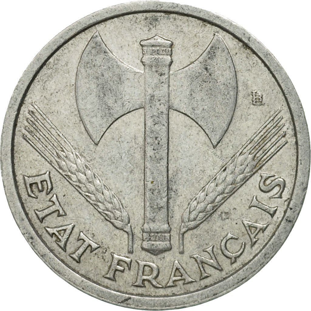 French 1 Franc Coin | Vichy French State | heavy type | KM902.1 | France | 1942 - 1943