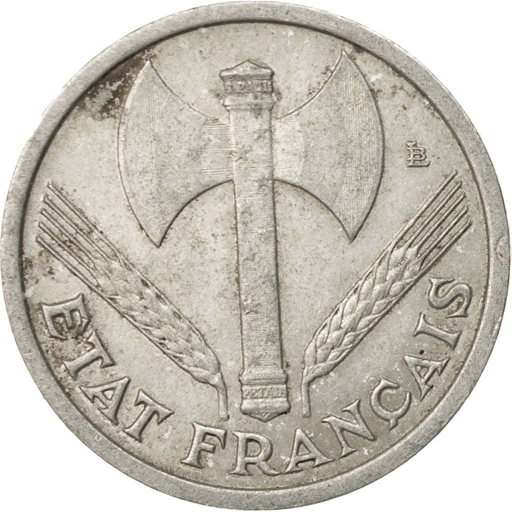 French 1 Franc Coin | Vichy French State | heavy type | KM902.1 | France | 1942 - 1943