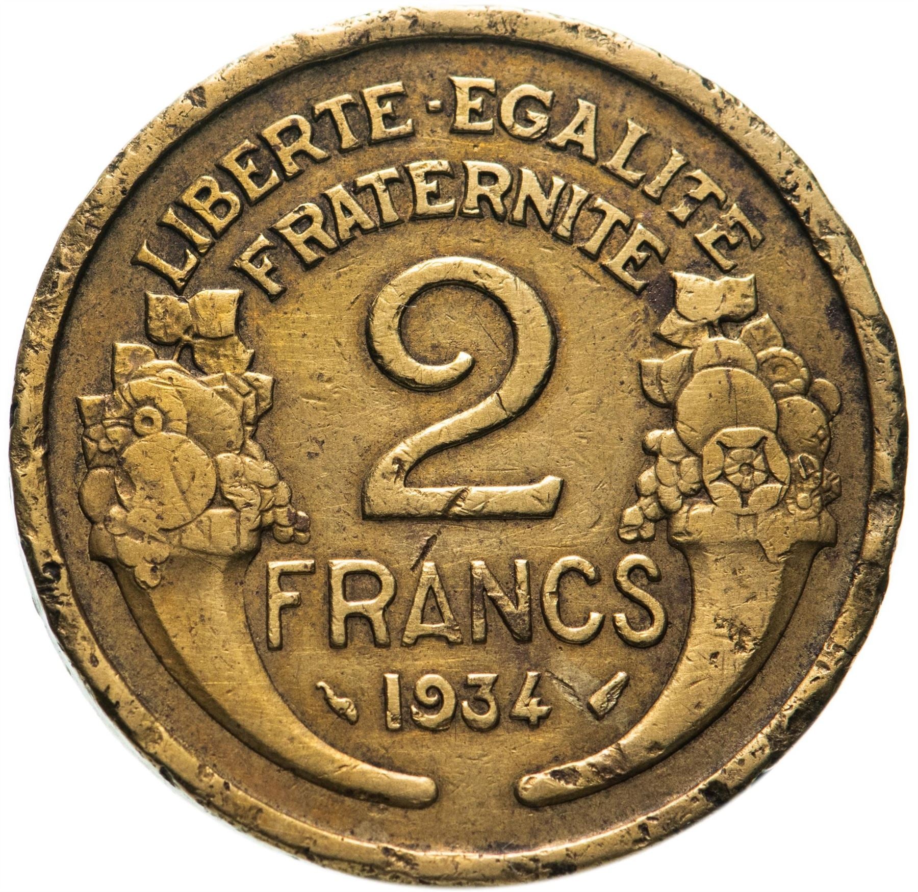 French 2 Francs Coin | KM886 | France | 1931 - 1941