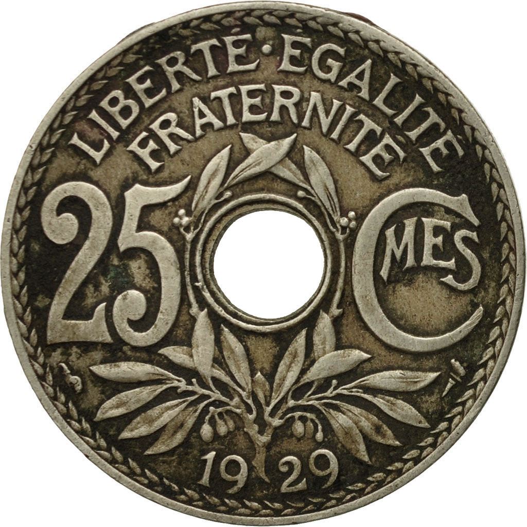 French 25 Centimes Coin | KM867a | France | 1917 - 1937
