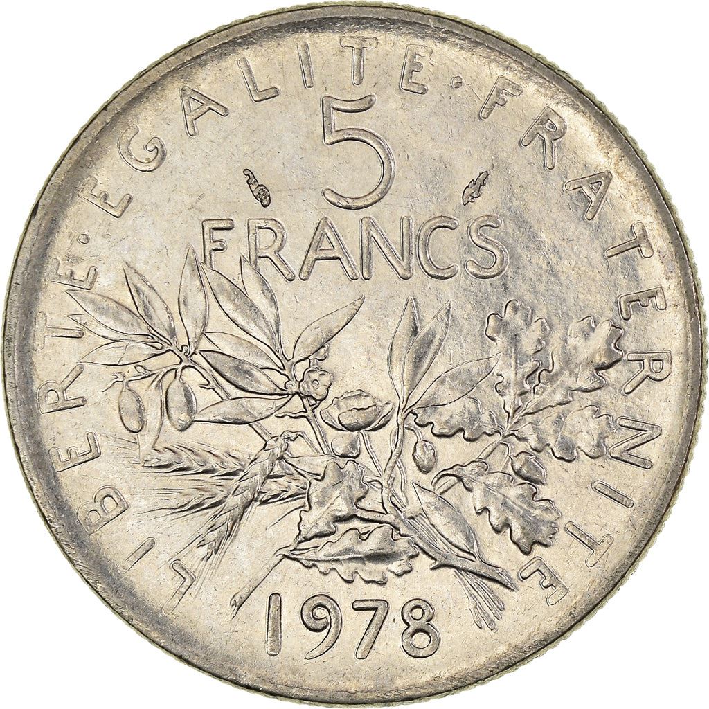 French 5 Francs Coin | signature O. Roty | KM926a.1 | France | 1969 - 2001