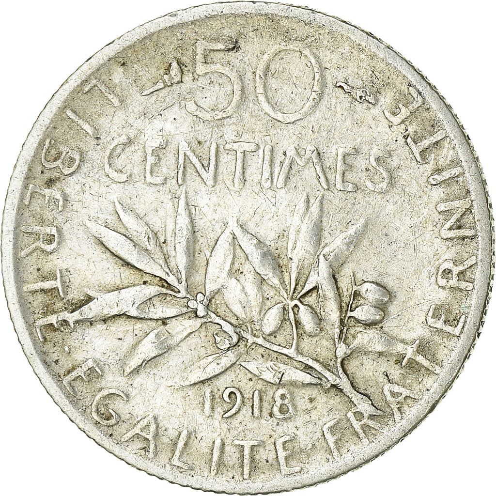 French 50 Centimes Coin | Silver | KM854 | France | 1897 - 1920