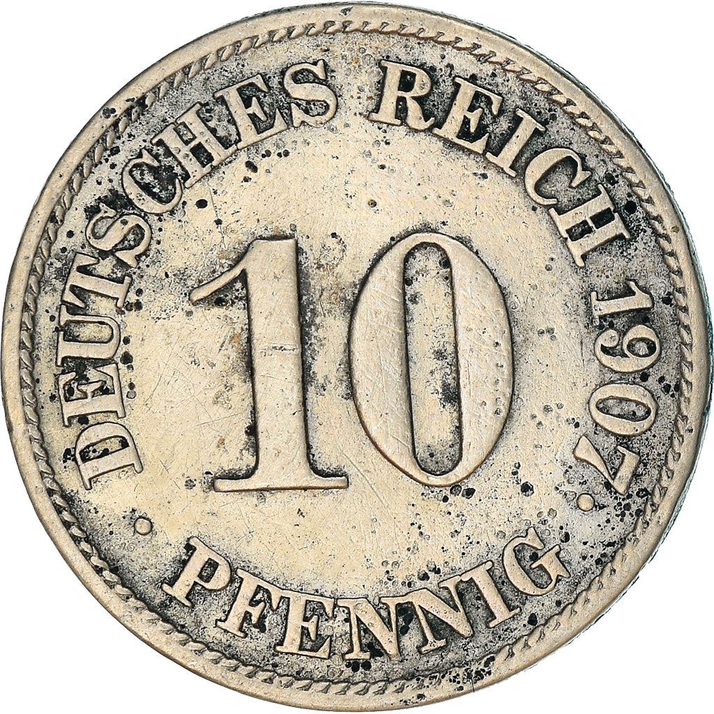 German Empire 10 Pfennig Coin | Deutsches Reich | Wilhelm II | Type 2 | KM12 1890 - 1916