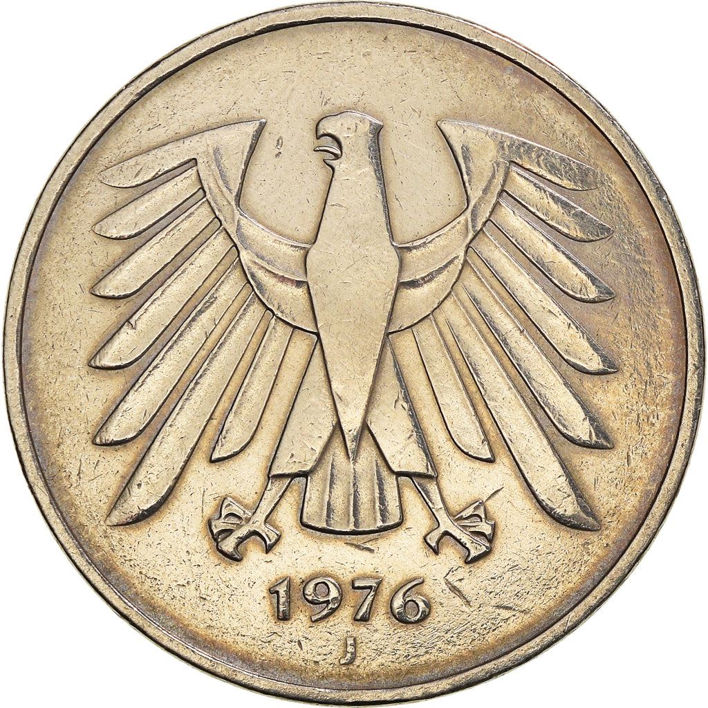 Germany 5 Deutsche Mark Coin | Eagle | KM140.1 | 1975 - 2001