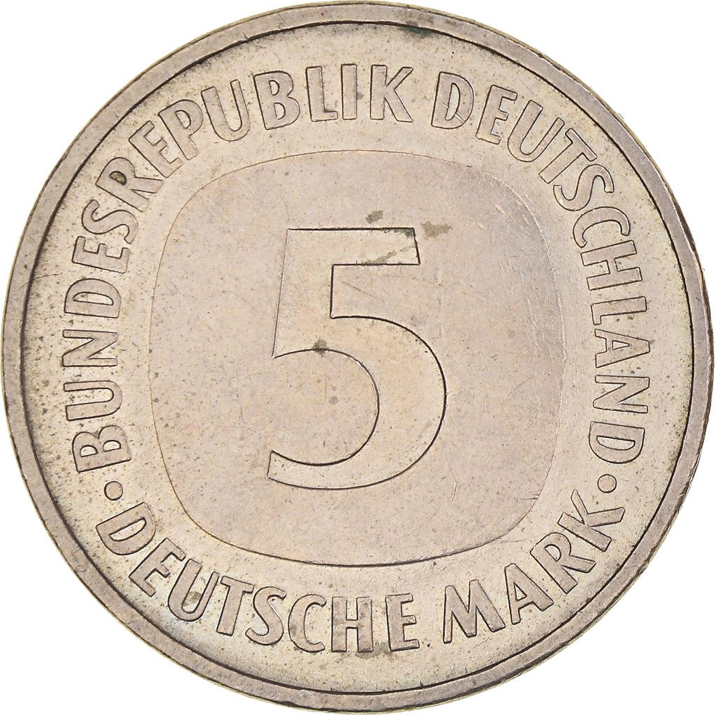 Germany 5 Deutsche Mark Coin | Eagle | KM140.1 | 1975 - 2001