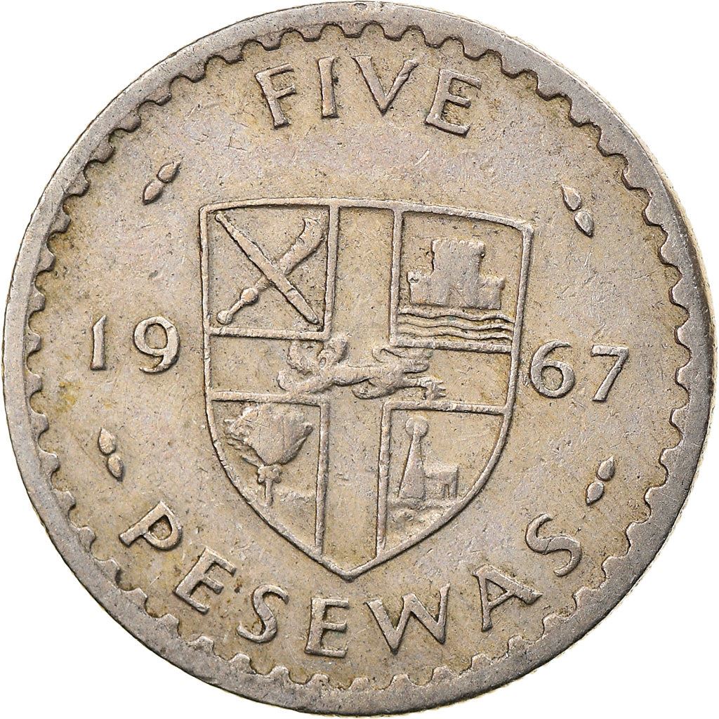 Ghana 5 Pesewas Coin | Cacao Fruits | KM15 | 1967 - 1975