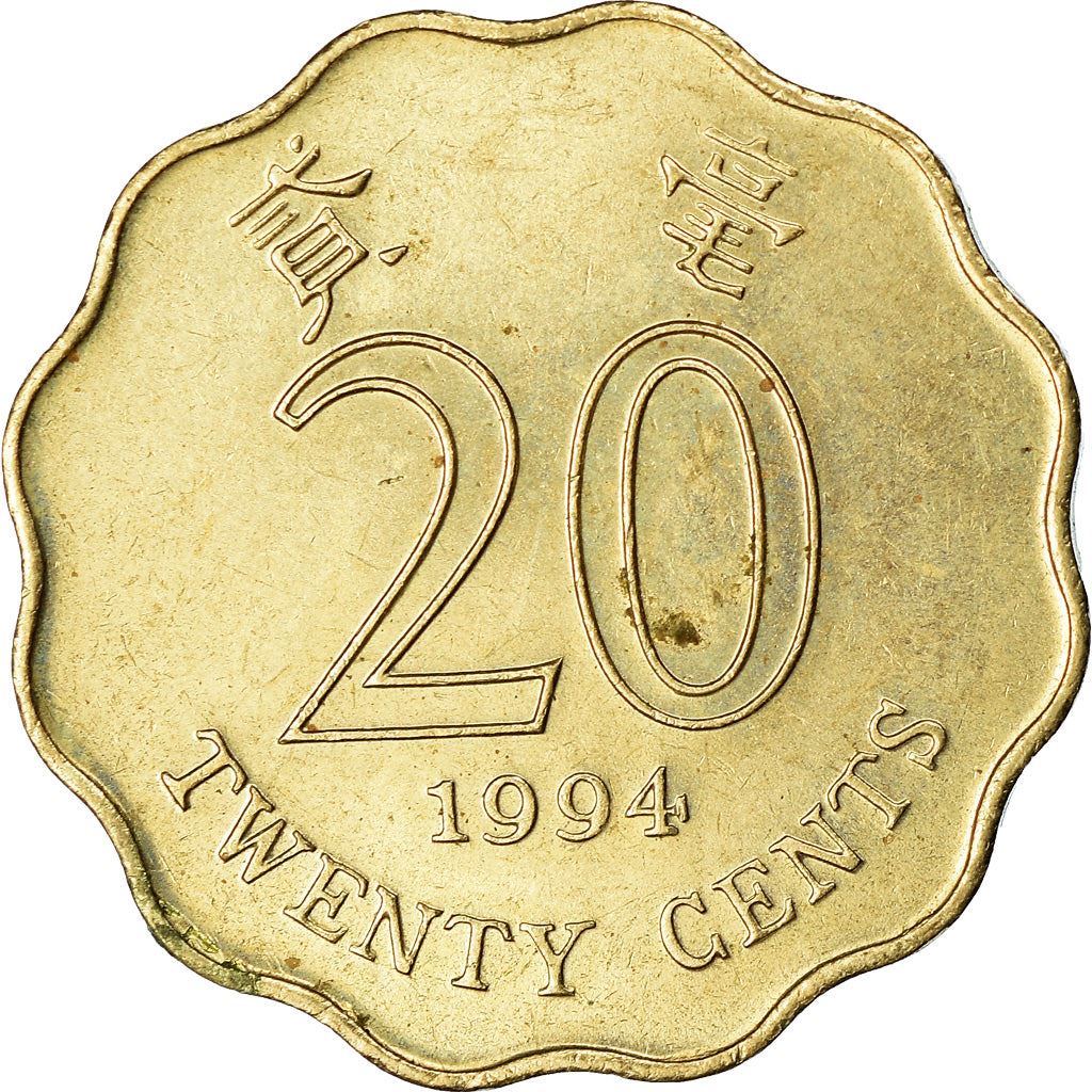 Hong Kong | 20 Cents Coin | Orchid flower | Km:67 | 1993 - 1998
