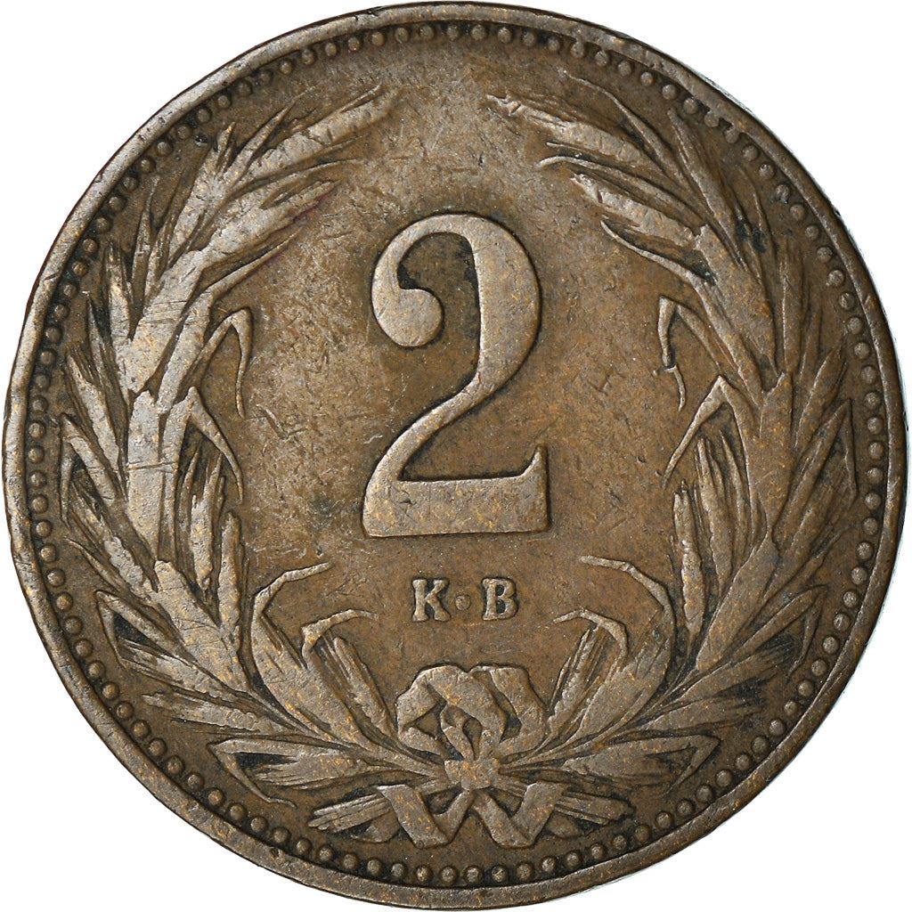 Hungary 2 Filler Coin | Franz Joseph I | Holy Crown | KM481 | 1892 - 1915
