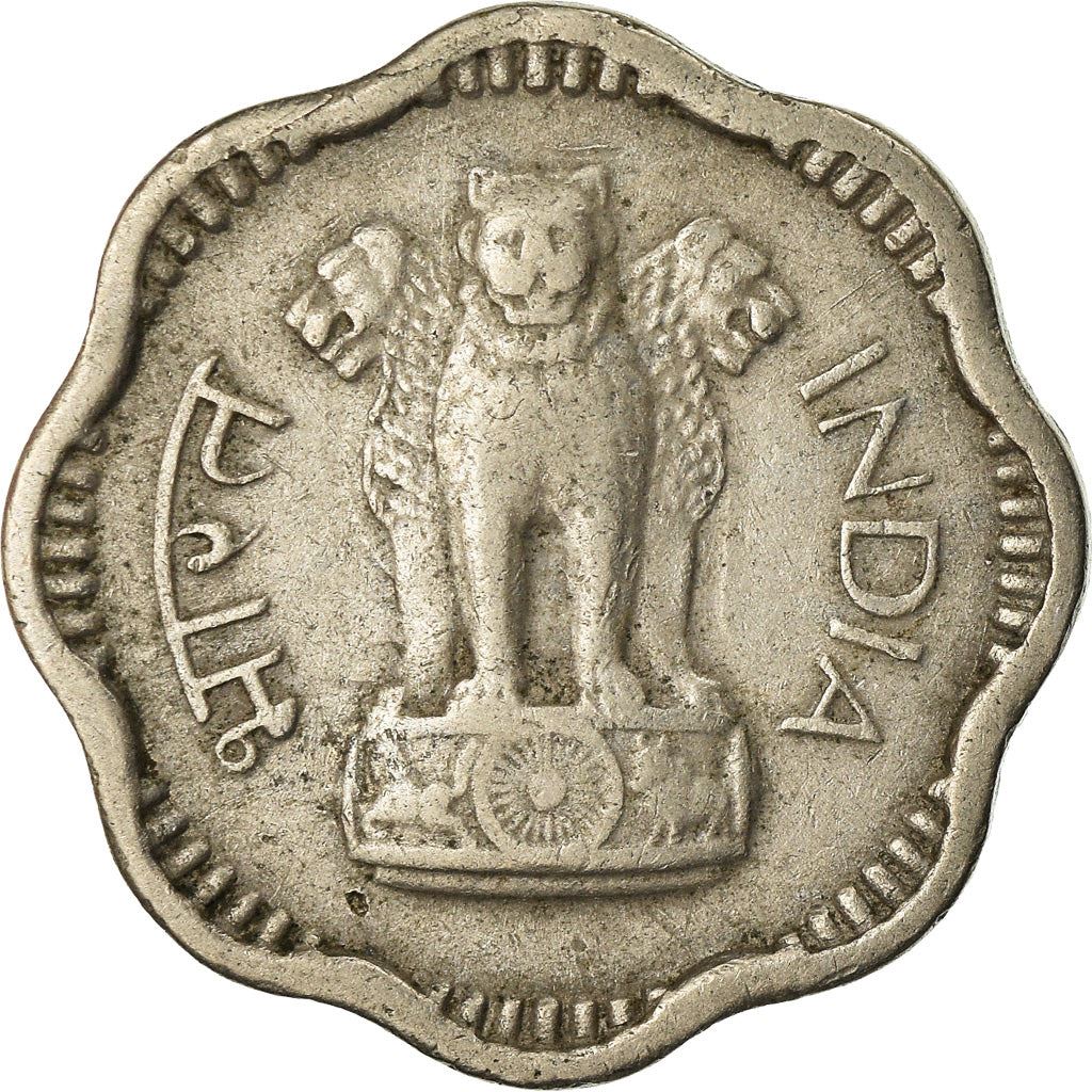 India | 10 Naye Paise Coin | Ashoka lion | Km:24.1 | 1957 - 1963