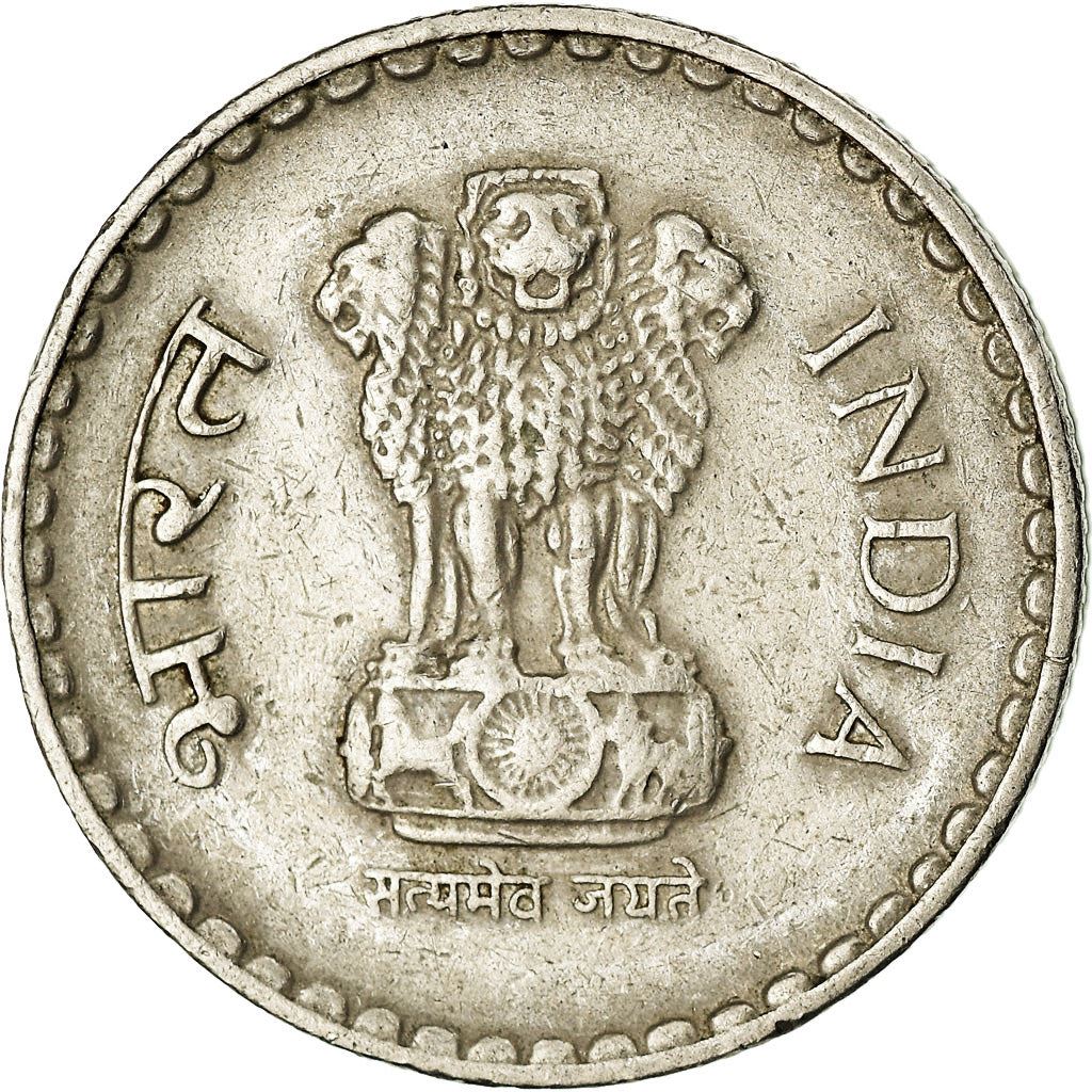 India | 5 Rupees Coin | Ashoka lion | Km:154 | 1992 - 2004
