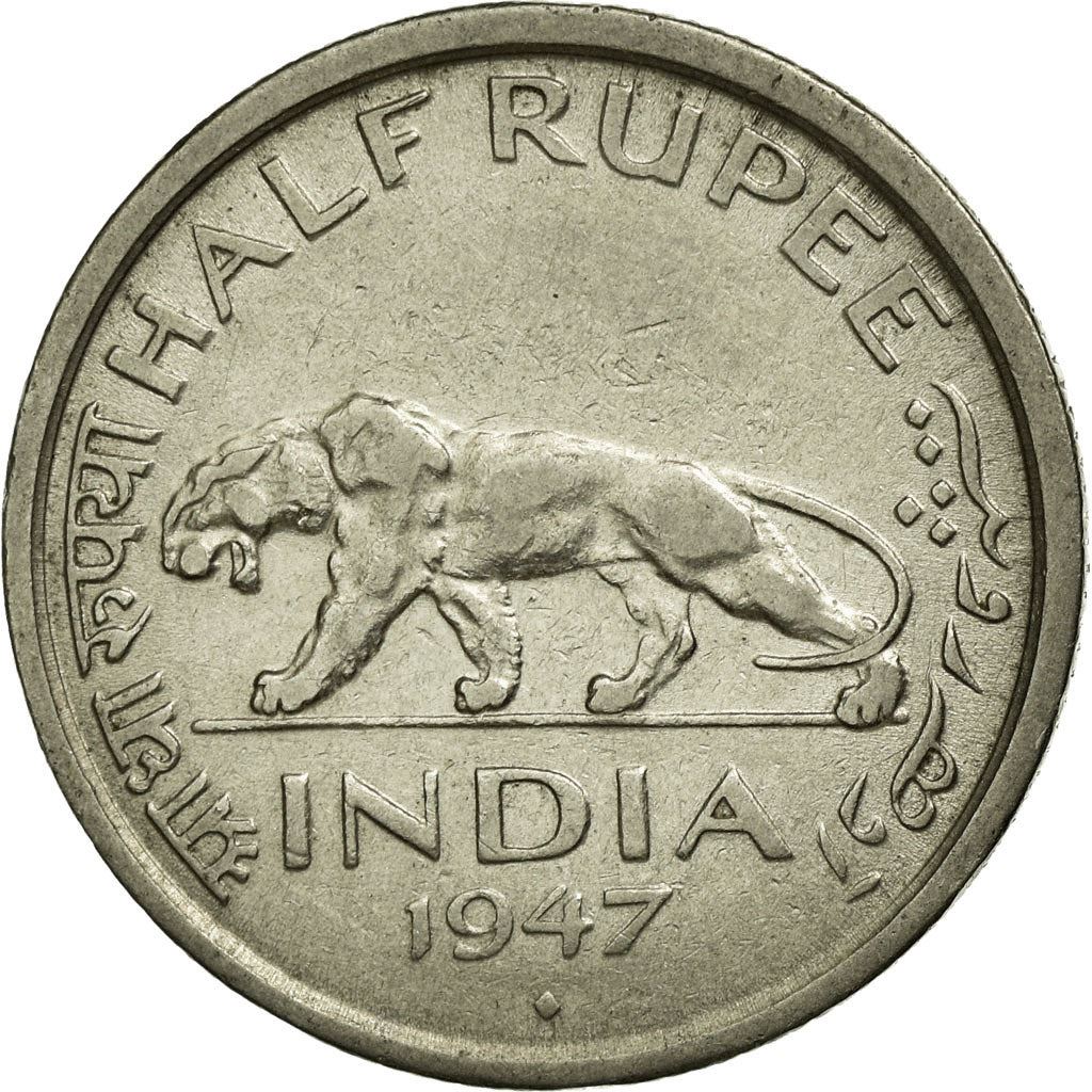 インド - イギリス領 | 1/2ルピー硬貨 | ジョージ6世王 | Km:553