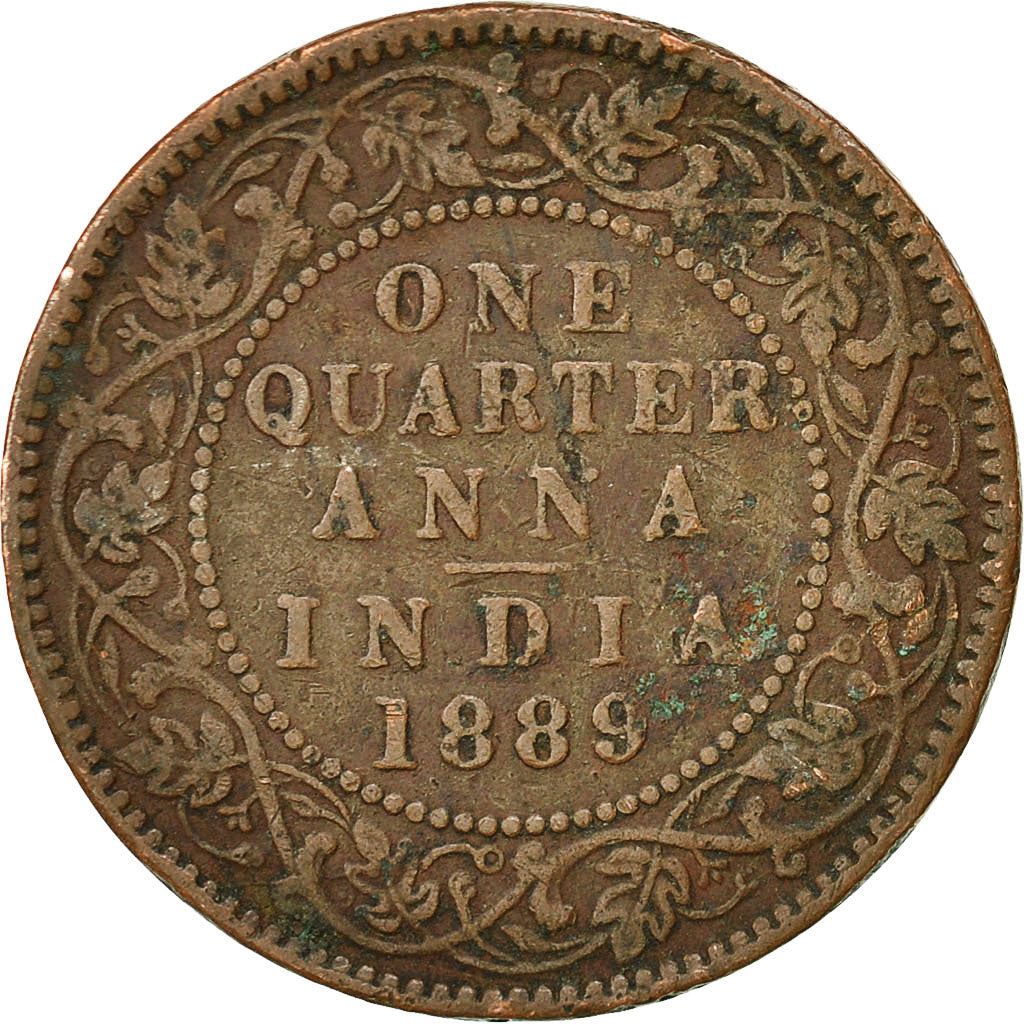 India - British | 1/4 Anna Coin | Queen Victoria | Km:486 | 1877 - 1901