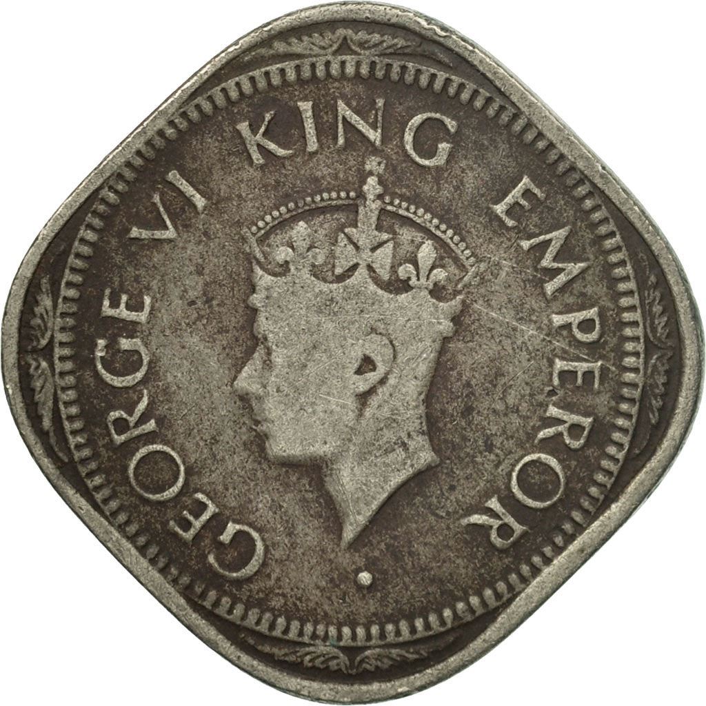 India - British | 2 Annas Coin | King George VI | Km:542 | 1946 - 1947