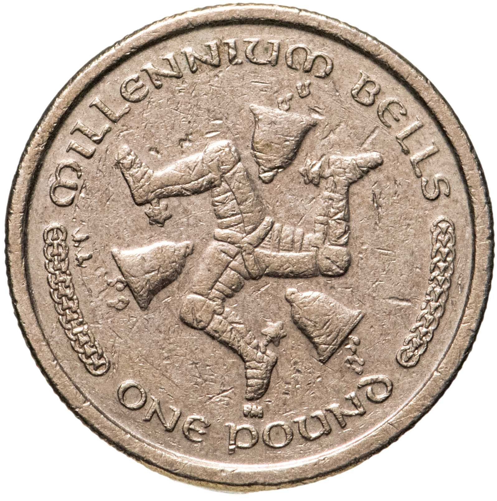 ぐんぐん玉(1㎏) +ぐんぐん岩(1㎏)2点 まとめ商品 Isle of Man 1 Pound Coin | Queen Elizabeth II | Triskeles | Bells | KM