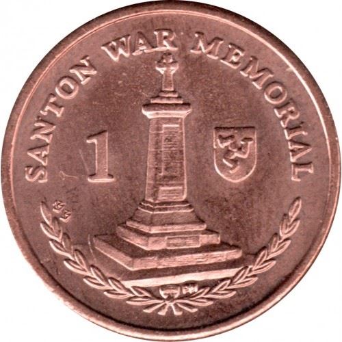 Isle of Man Coin Man 1 Penny | Queen Elizabeth II | Santon War Memorial | KM1253 | 2004 - 2016