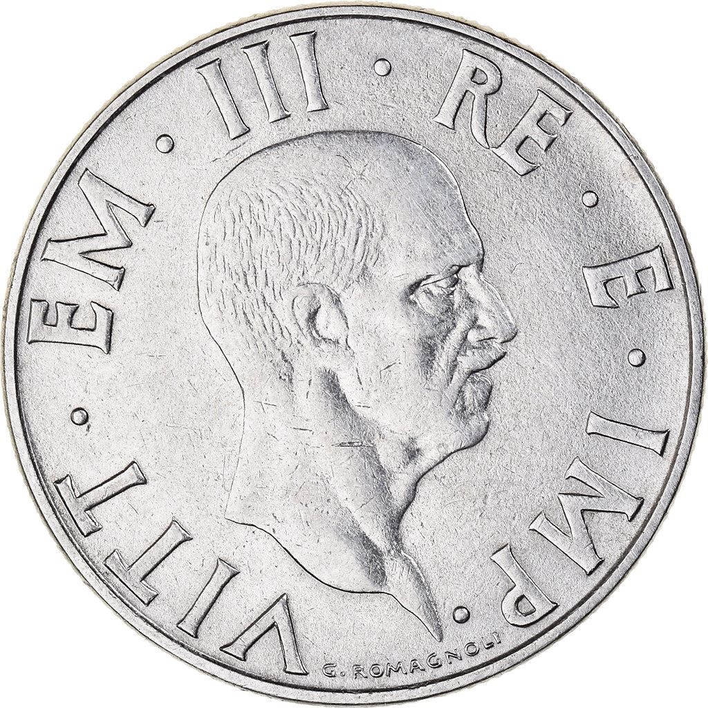 Italy Coin 2 Lire - Vittorio Emanuele III | Eagle | Fasces | Axe | KM78a | 1939 - 1940