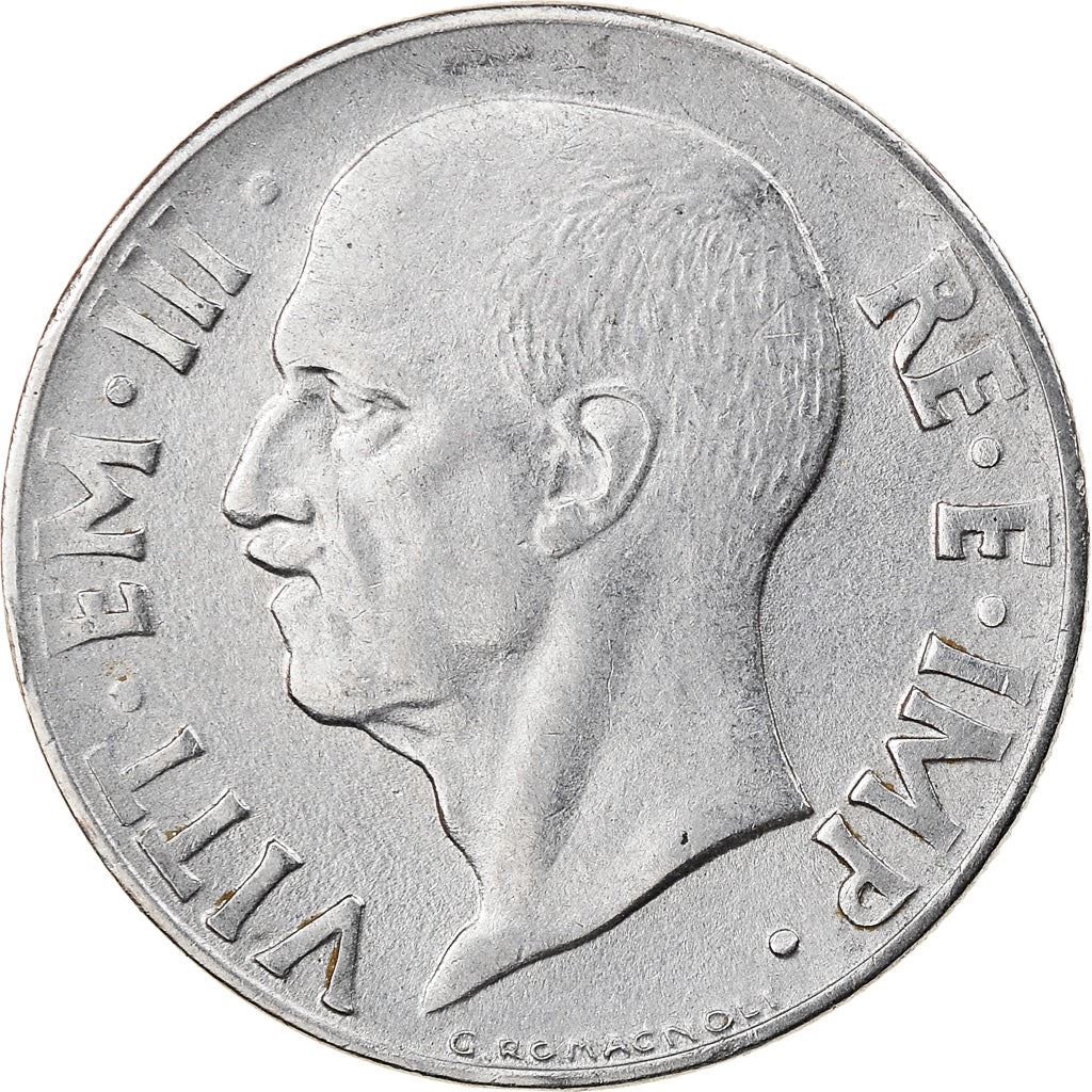 Italy Coin 20 Centesimi - Vittorio Emanuele III | Italia Turrita | Savoy Shield | KM75b | 1939 - 1943