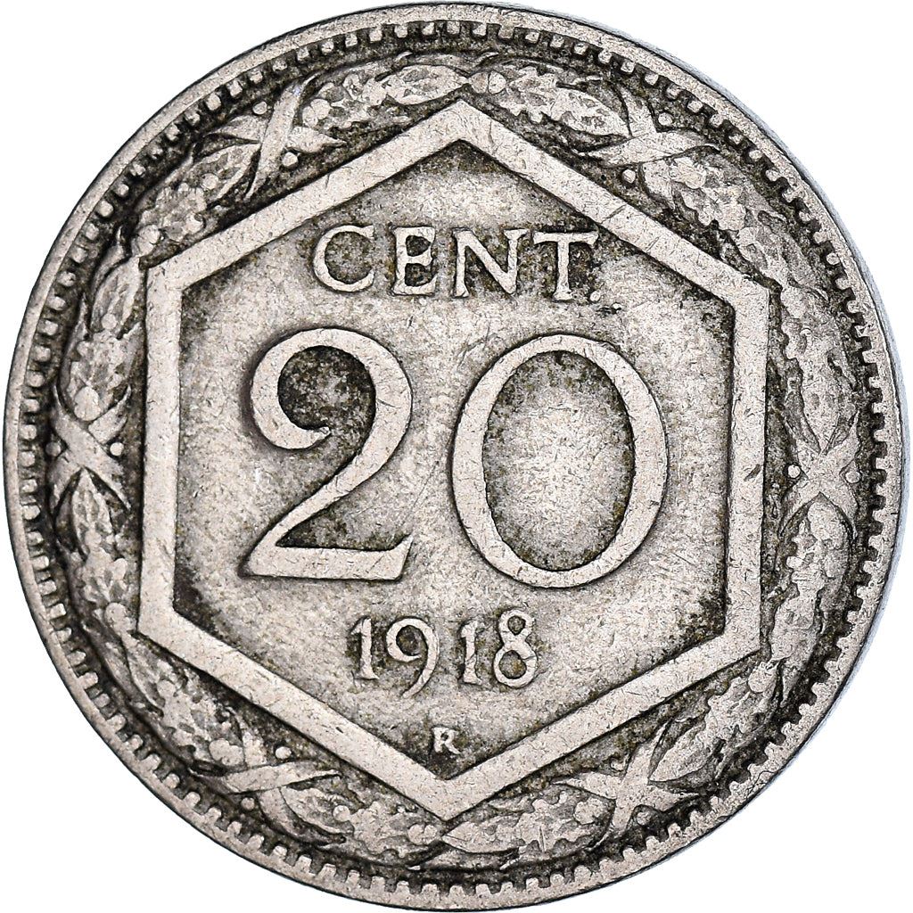 Italy Coin 20 Centesimi - Vittorio Emanuele III | Savoy Shield | Oak Branch | KM58 | 1918 - 1920