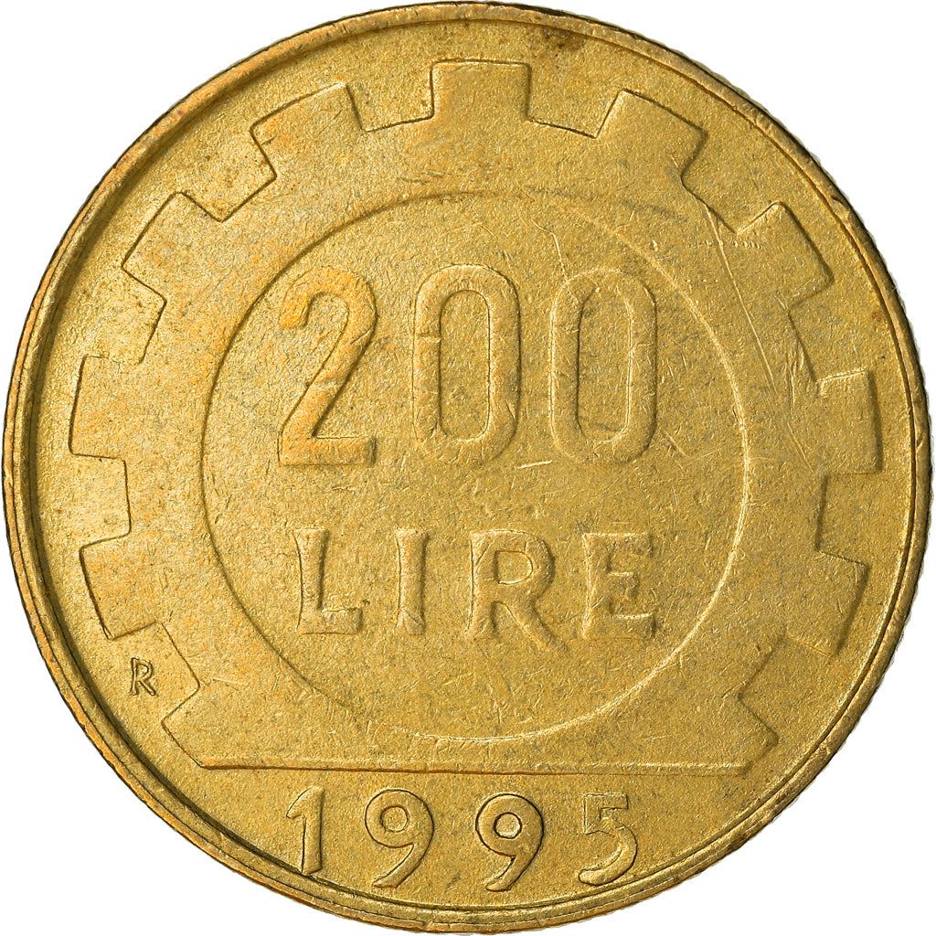 Italy Coin 200 Lire | Libertine | Gear | KM105 | 1977 - 2001