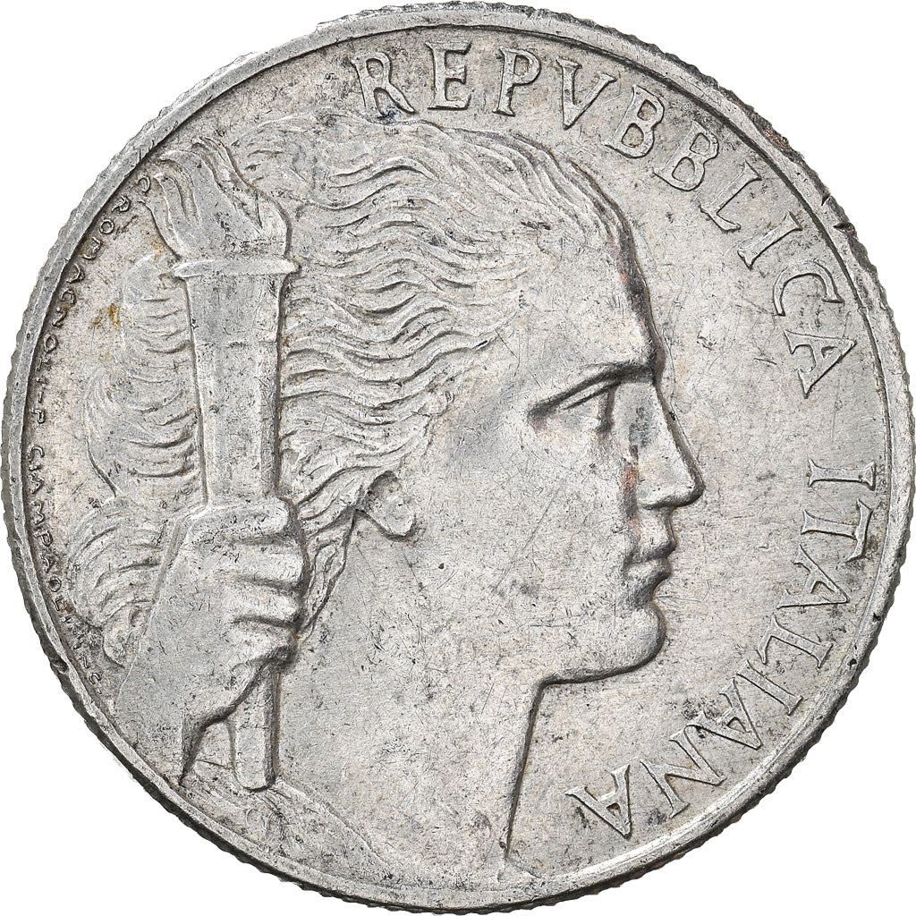 Italy Coin 5 Lire | Libertine | Burning Torch | Grapes | KM89 | 1946 - 1950
