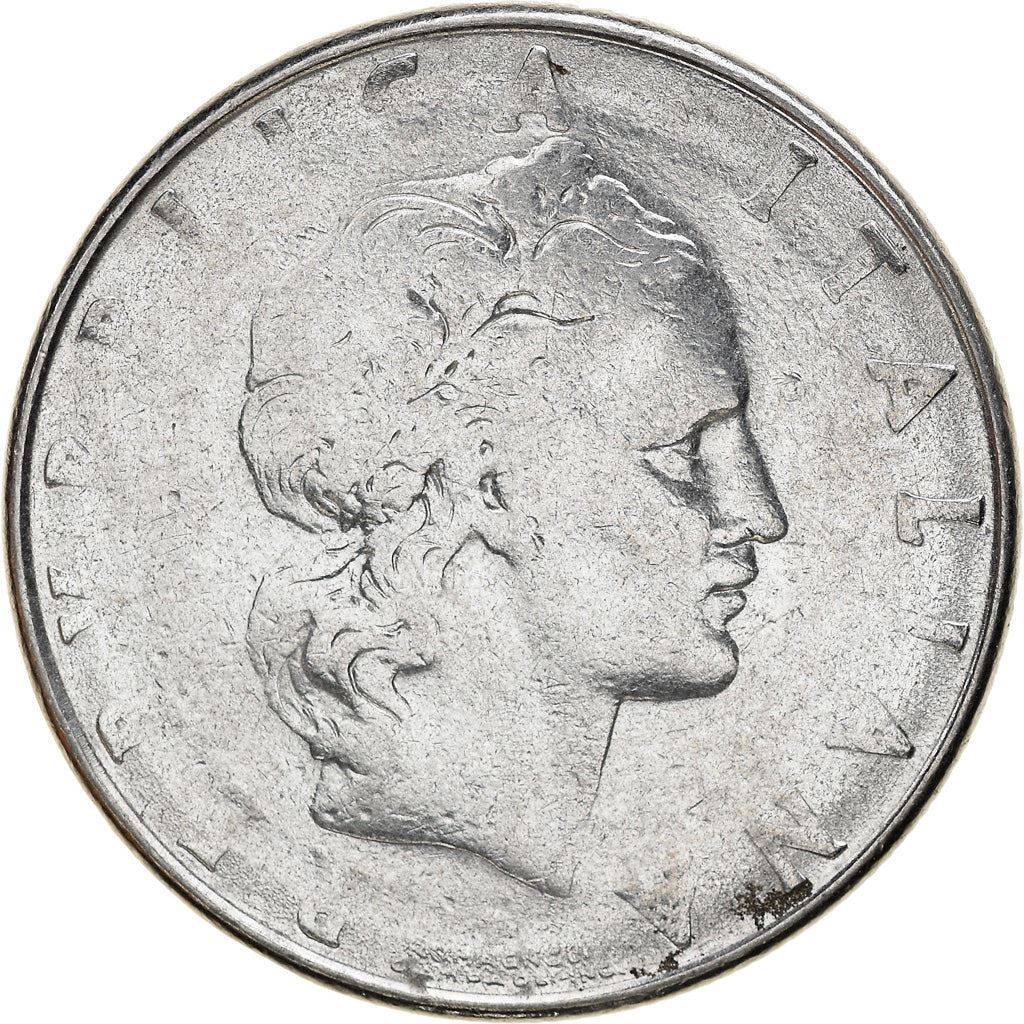 Italy Coin 50 Lire large type | God Vylcan | Anvil | Iron | Libertine | KM95.1 | 1954 - 1989