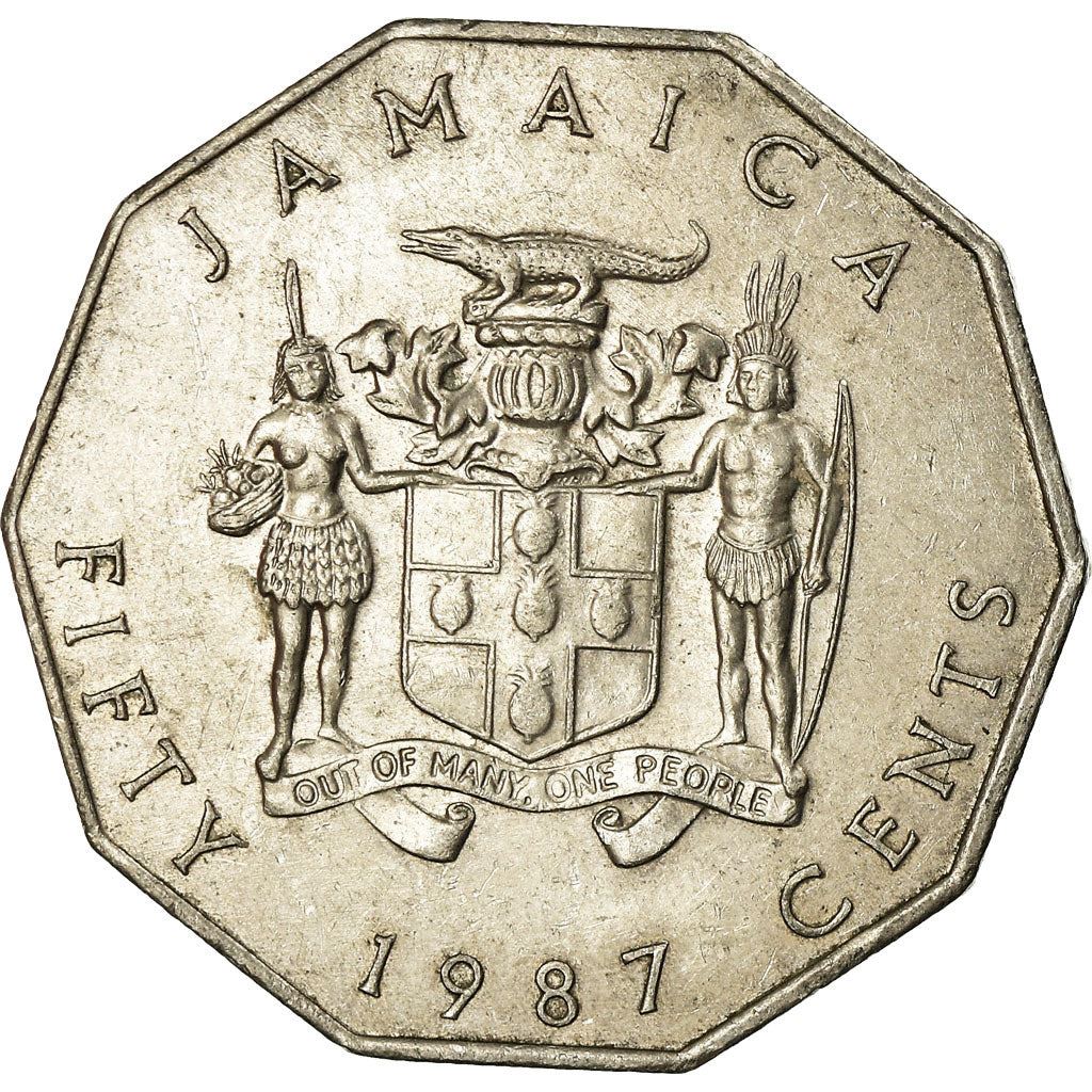 Jamaica | 50 Cents Coin | Marcus Garvey | Km:65 | 1975 - 1990
