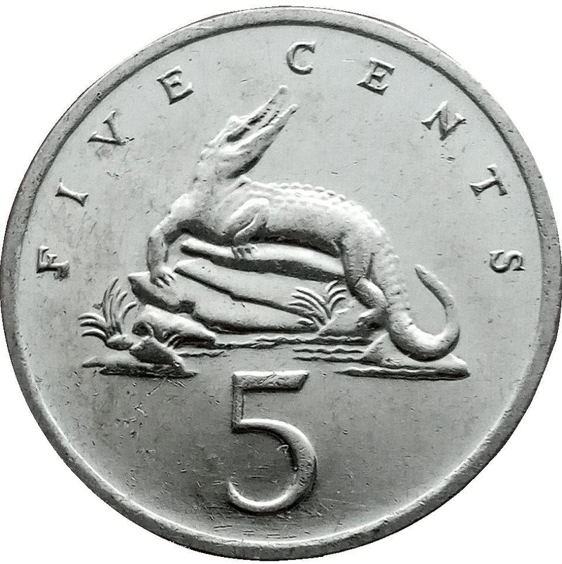 Jamaica Coin | 5 Cents Coin | American Crocodile | KM46a | 1990 - 1993