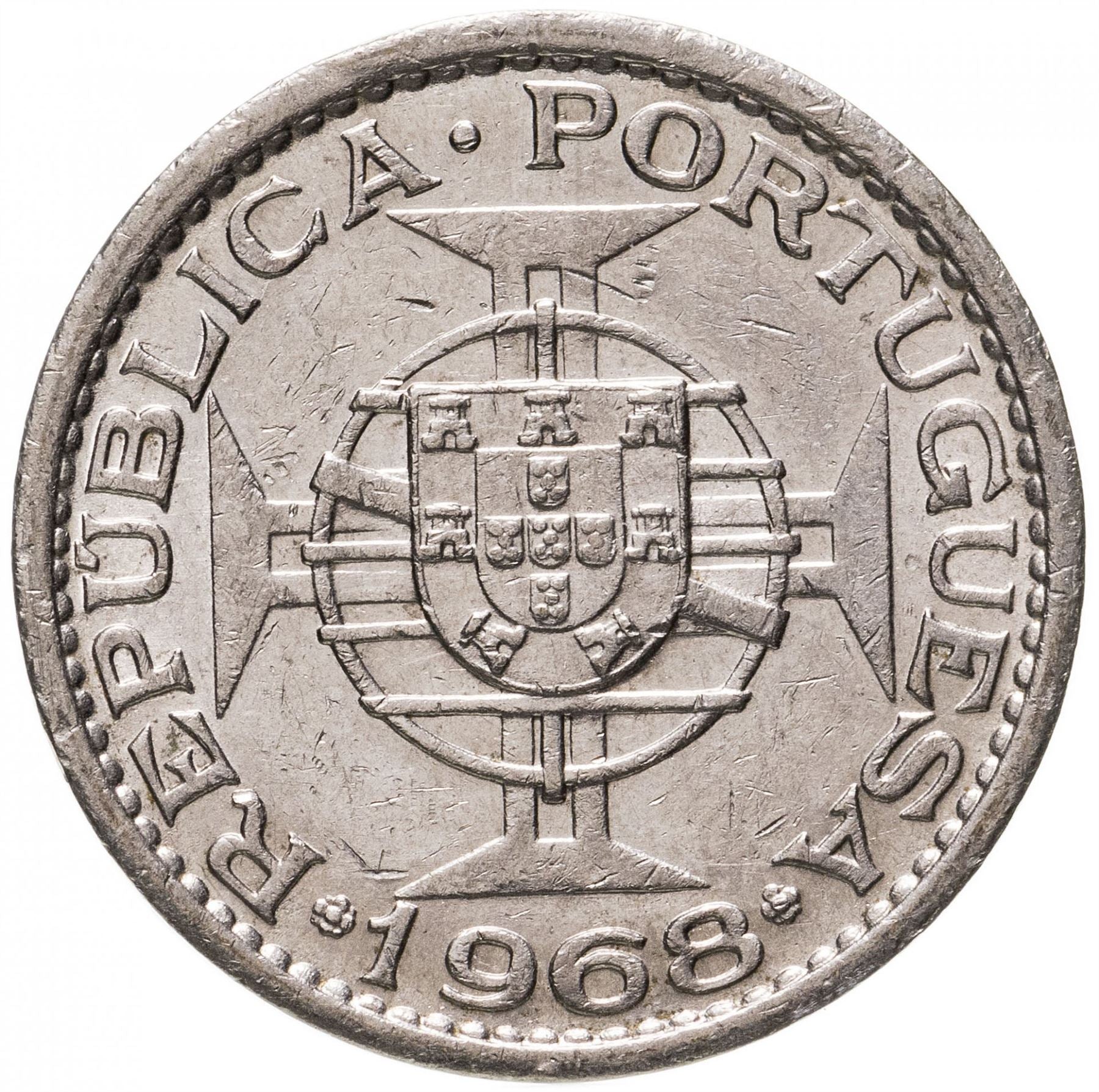 マカオ | 1パタカ硬貨 | クロス | KM6 | 1968年 - 1975年