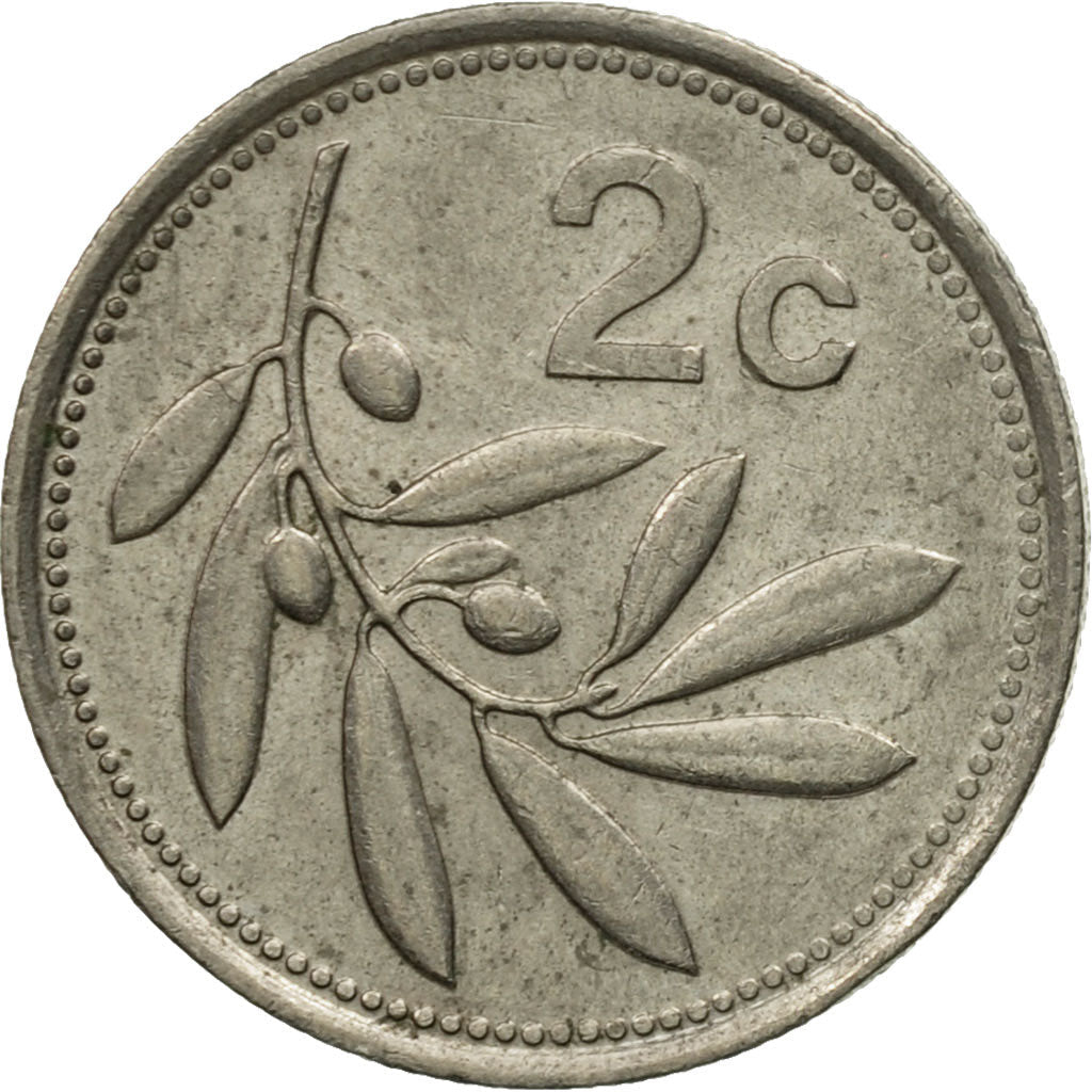 Malta Coin Maltese 2 Cents | Sun | Luzzu Boat | KM79 | 1986