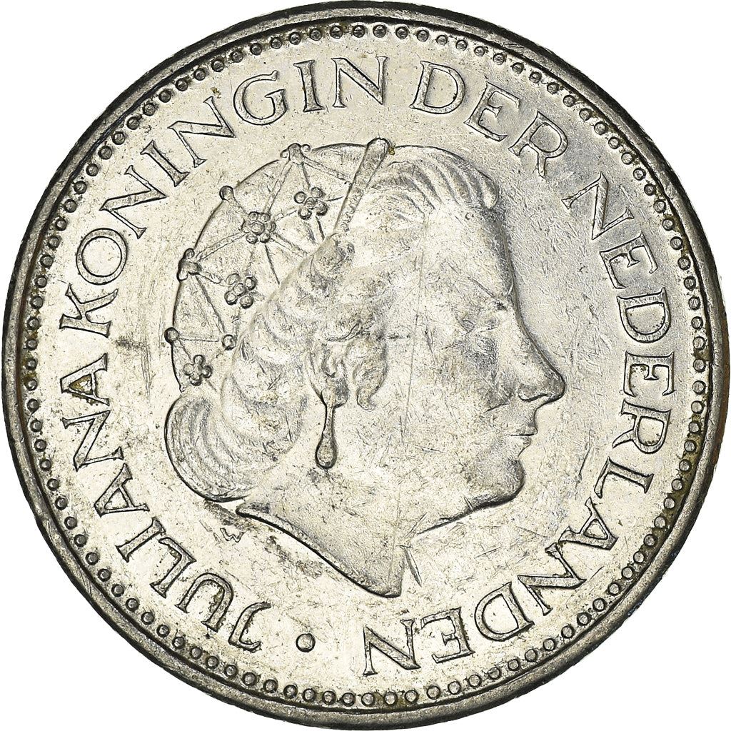 Netherlands 1 Gulden Juliana | Coin KM184a 1967 - 1980