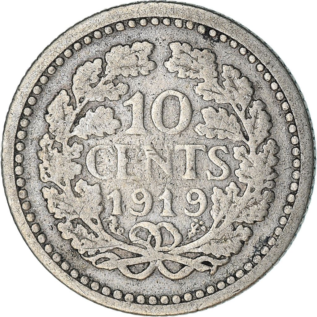 Netherlands Coin 10 Cents | Queen Wilhelmina | KM145 | 1910 - 1925