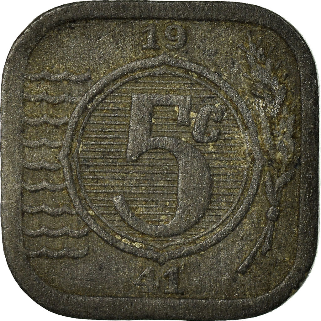 Netherlands Coin 5 Cents | Queen Wilhelmina I | Horse | KM172 | 1941 - 1943