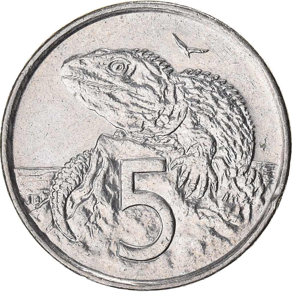 ニュージーランド 5セント硬貨 | エリザベス2世女王 | トゥアタラ