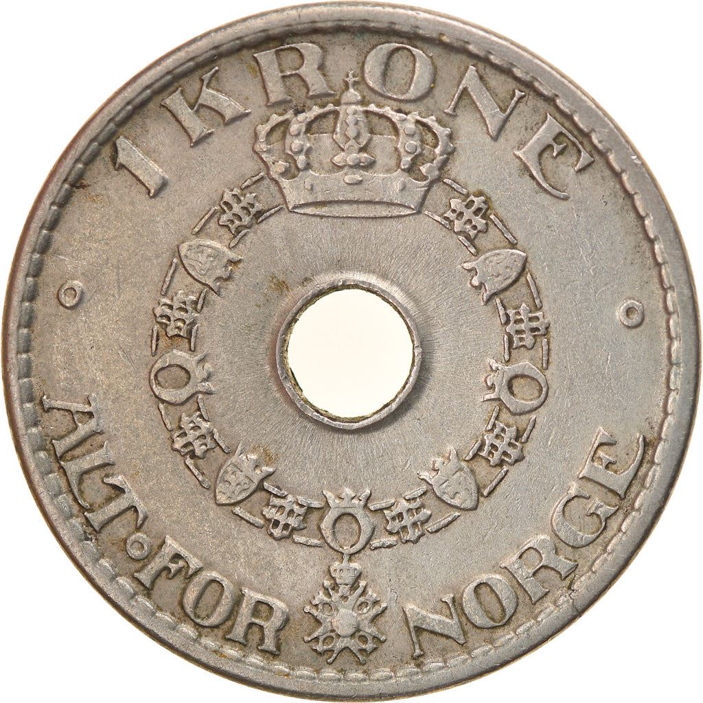 Norway 1 Krone - Haakon VII Coin KM385 1925 - 1951