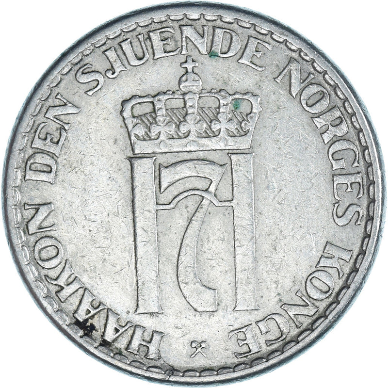 Norway 1 Krone - Haakon VII Coin KM397 1951 - 1957