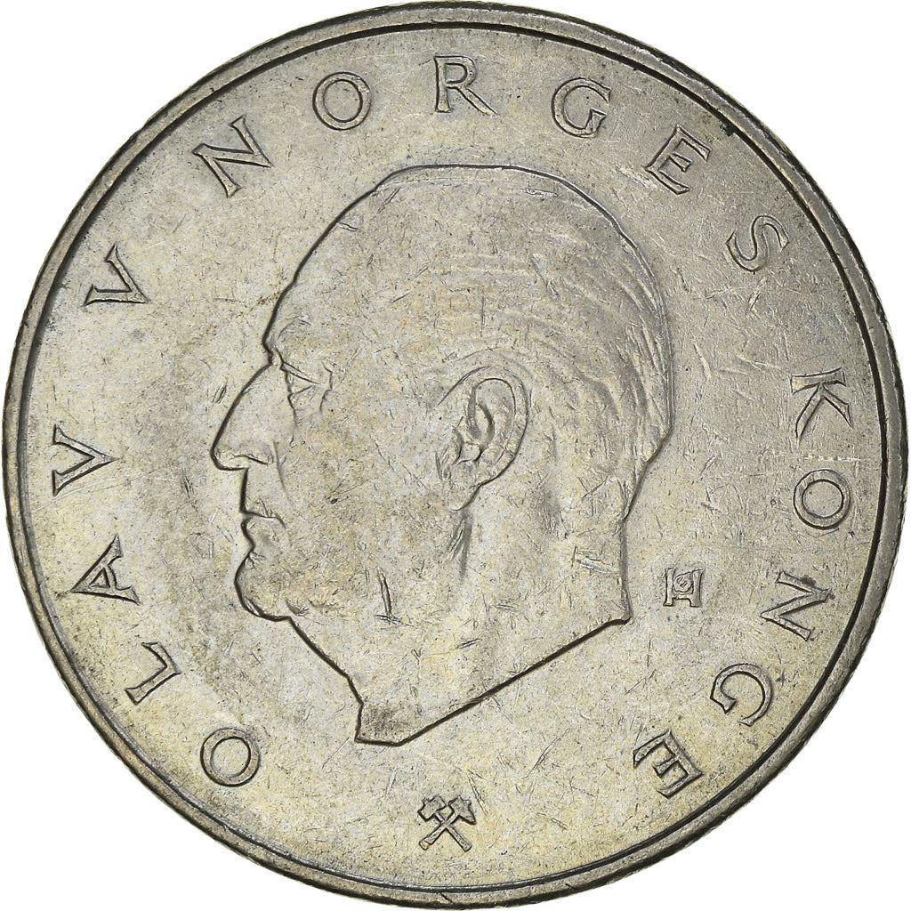 Norway 5 Kroner - Olav V Type 2 Coin KM420 1974 - 1988