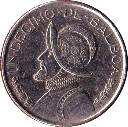 Panama 1/10 Balboa Coin | Vasco Nunez de Balboa | KM127 | 1996 - 2019