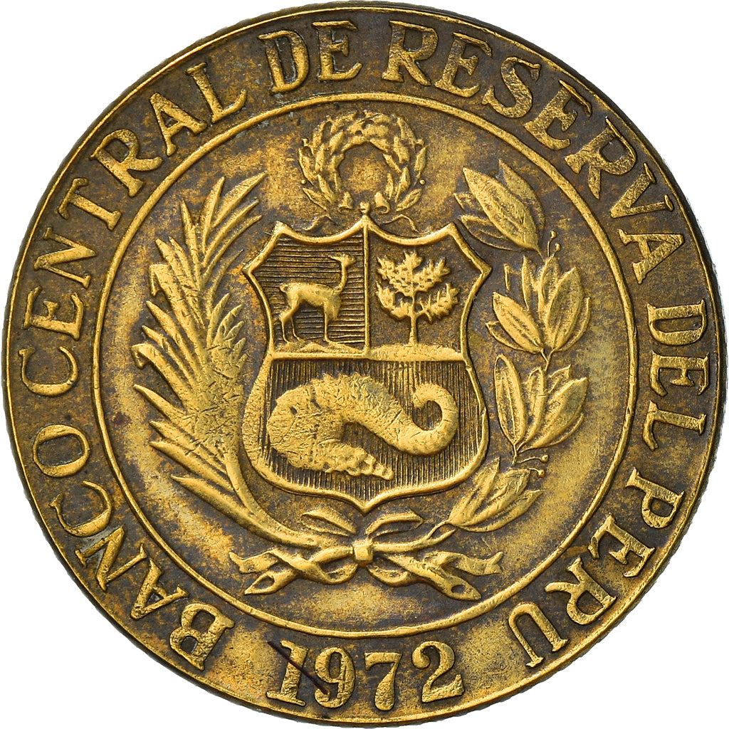 Peru 1/2 Sol de Oro Coin | Large Coat of Arms | Vicuna | KM247 | 1966 - 1973