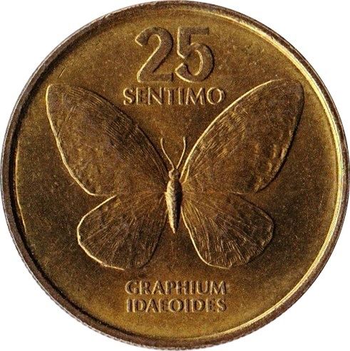Philippines 25 Sentimo Coin | large type | KM241.1 | 1983 - 1990