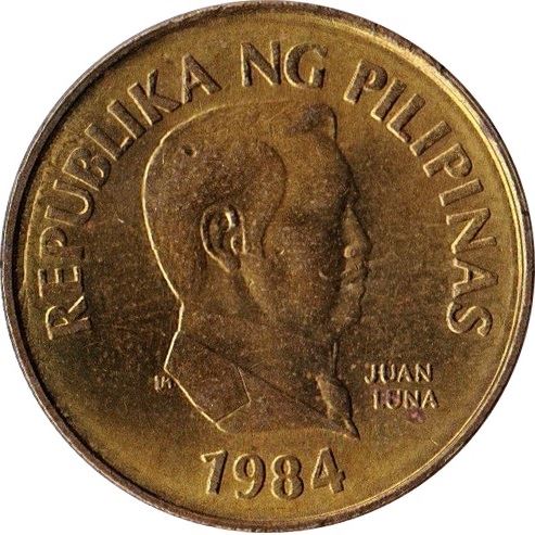 Philippines 25 Sentimo Coin | large type | KM241.1 | 1983 - 1990