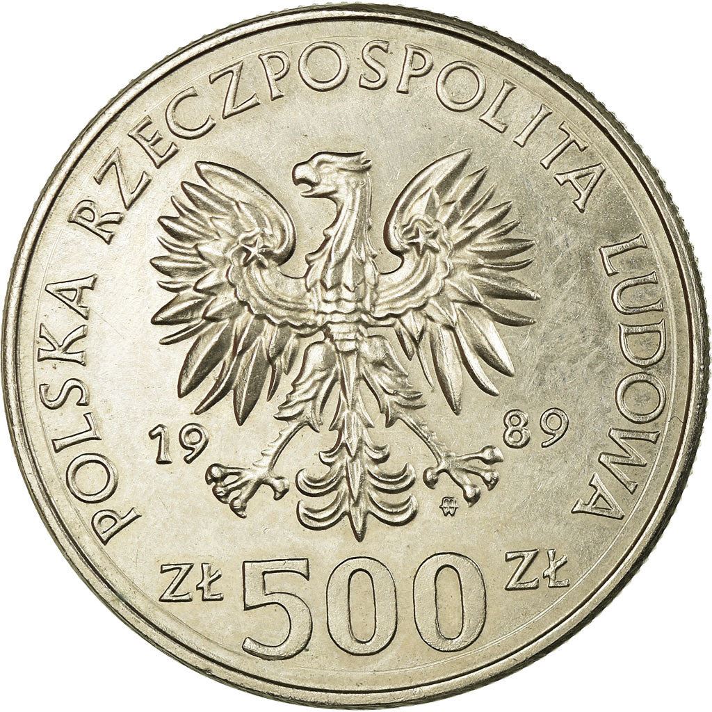 Poland | 500 Złotych Coin | Defensive War of Poland | Infantry Soldier | Eagle | KM185 | 1989