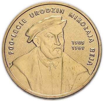 Polish Coin 2 Zlote Coin | Mikolaj Rej | Eagle | Poland | 2005