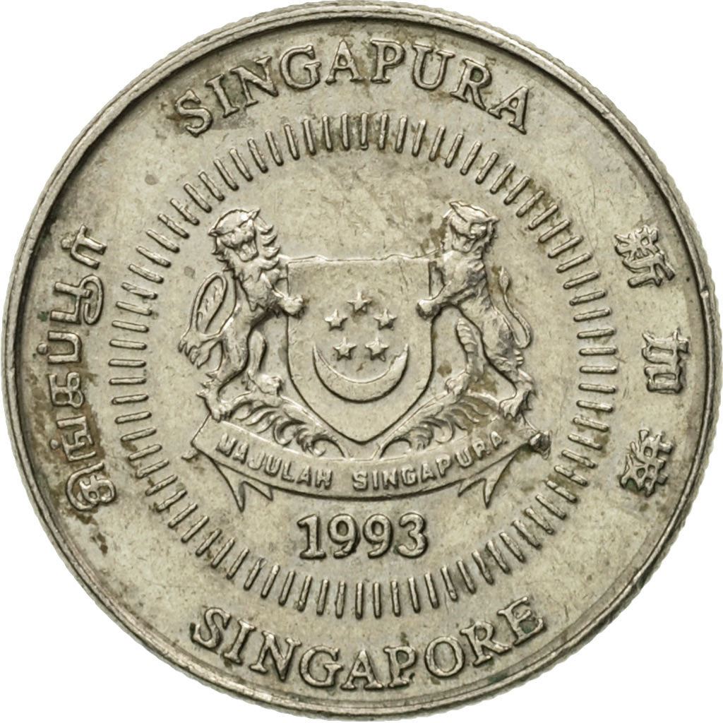 Singapore 10 Cents Coin | ribbon downwards | KM100 | 1992 - 2013 Copper-nickel