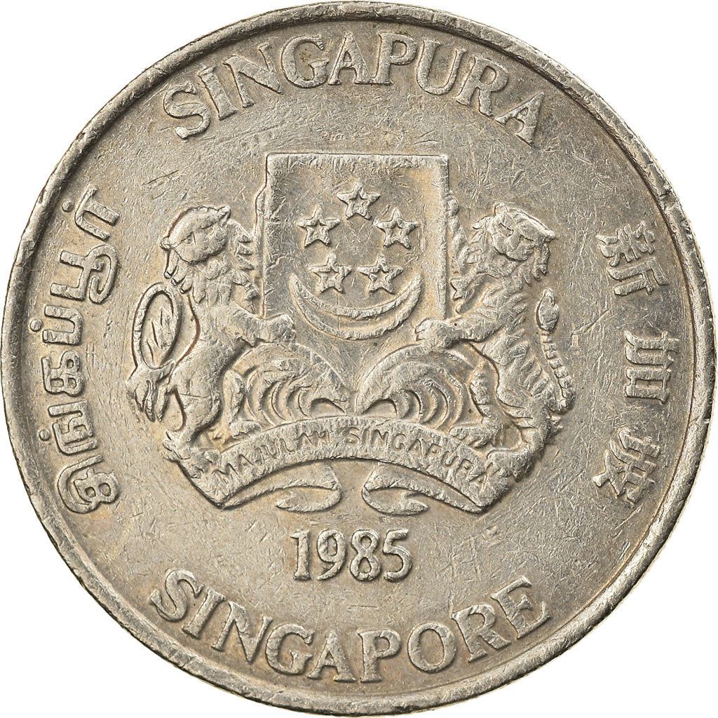 Singapore | 20 Cents Coin | Powder-puff plant | Km:52 | 1985 - 1991