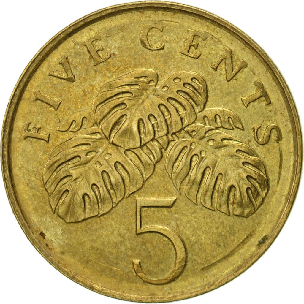 Singapore 5 Cents Coin | ribbon downwards | KM99 | 1992 - 2013 Aluminium-bronze