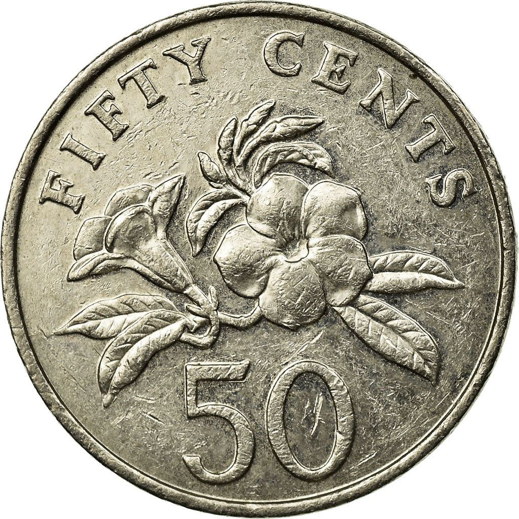 Singapore | 50 Cents Coin | Ribbon downwards | KM102 | 1992 - 2013 | Copper-nickel